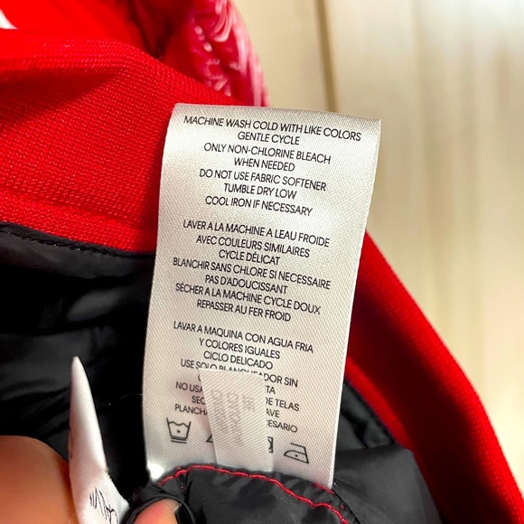 Calvin Klein Super Shine Hooded Red Puffer Coat Sz M - Picture 6 of 9